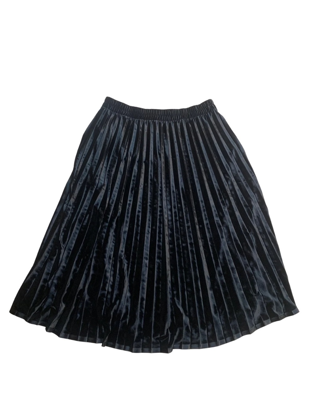 ON 34TH Black Pleated Velvet Midi Skirt Classic Whimsigoth Holidays Glam Elegant